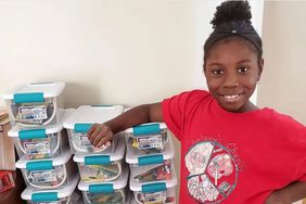 Chelsea Phaire, a 10-year-old from Danbury, Conn. donates art kits to kids in need