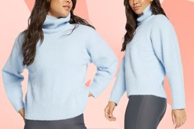 CALIA Women's Eyelash Turtleneck Sweater