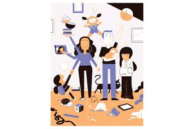 Illustration: chaotic family scene