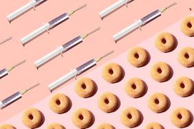 covid-vaccine-free-stuff: syringes and donuts