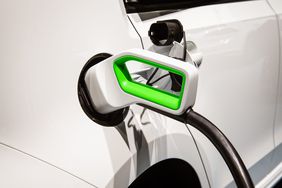 Plug of a charging station on an e-car