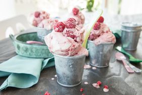 Homemade raspberry ice cream