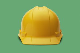 Construction Helmet on green