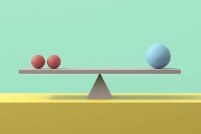 seesaw with spheres balancing