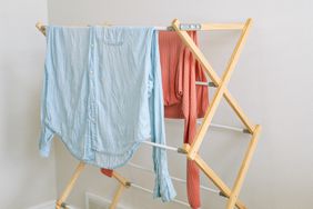 Line drying clothing indoors