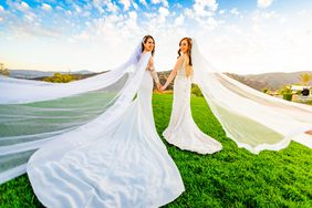 How to Remove Stains from a Wedding Dress, 2 women in white wedding gowns