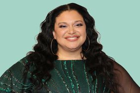 Photo of comedian Michelle Buteau on green background