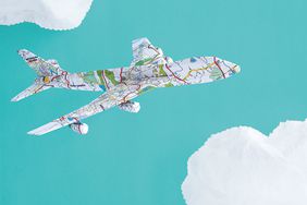 Paper construction of an airplane in clouds by Matthew Sporzynski