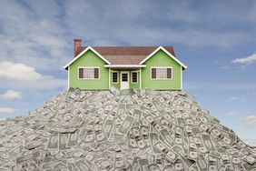 real-estate-investing: house on a pile of money