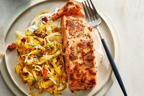 Salmon With Sauteed Cabbage And Bacon