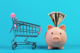 Piggybank and shopping cart