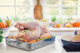 Raw thawed Thanksgiving turkey