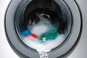 Washing machine with soap suds